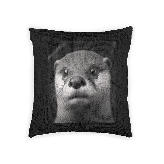 Fashionable Otter Design Cool Sea Otter With Blue Woven Pillows