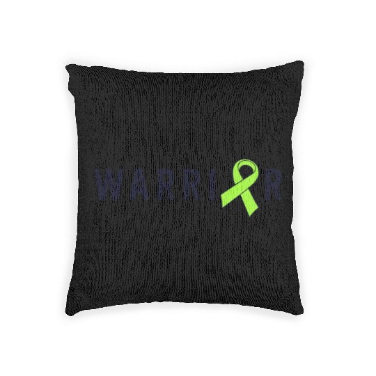 Warrior Lime Green Awareness Ribbon Lyme Disease Woven Pillows