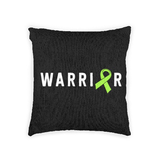 Warrior Lime Green Awareness Ribbon Lyme Disease Woven Pillows
