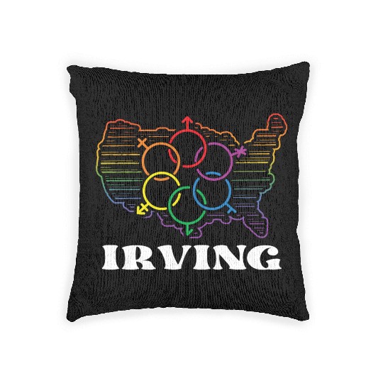 Irving Pride Month Pride Flag LGBT Community LGBTQ Woven Pillows