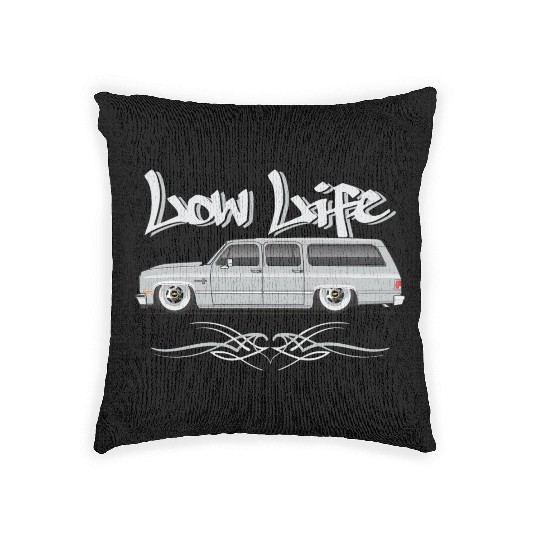 low life Light Silver Woven Pillows