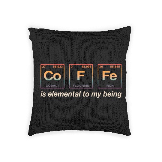 COFFEE - with elements of the periodic table Woven Pillows