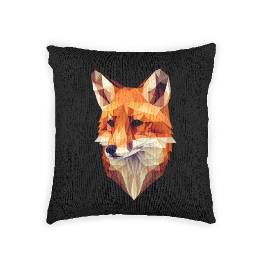 Fox Polygon Wild Animal Lover Wildlife Zookeeper Woven Pillows