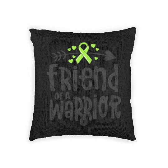Friend Of A Warrior Lime Green Ribbon Lyme Woven Pillows