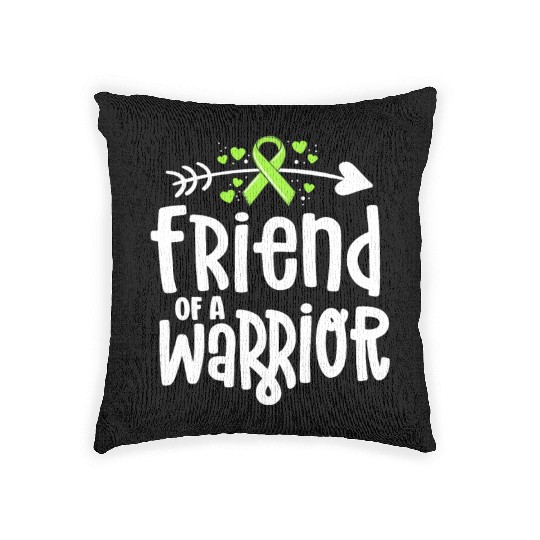 Friend Of A Warrior Lime Green Ribbon Lyme Woven Pillows