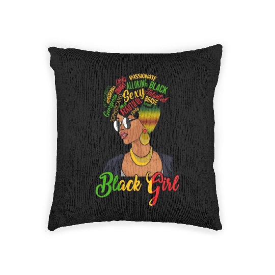 Juneteenth Independence Day Black Girl Woven Pillows