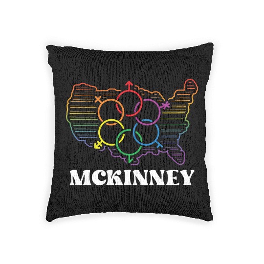 McKinney Pride Flag Pride Month LGBTQ Flag LGBT Co Woven Pillows