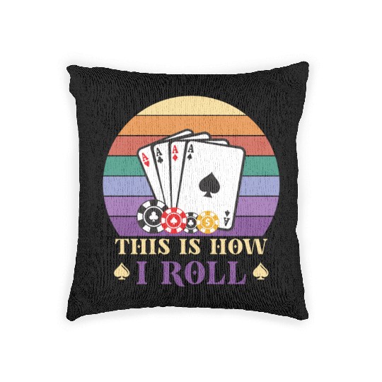 Poker Casino Poker Player Gambling Roulette Gift Woven Pillows