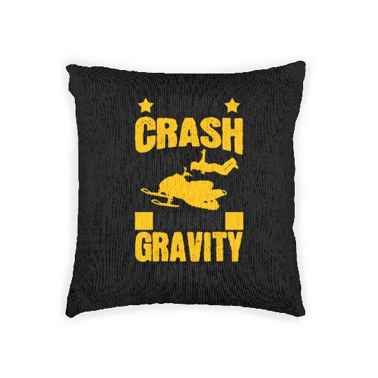 I Don't Crash Snowmobile Motor Sled Snowmobiler Woven Pillows