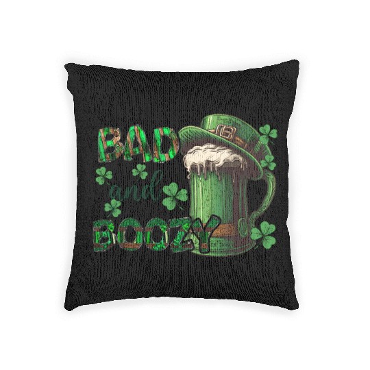 Mens St Patricks Day Irland Irish Green Shamrock Woven Pillows