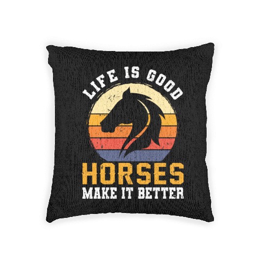Cool Retro Vintage Horse Pony Hanoverian Gift Woven Pillows