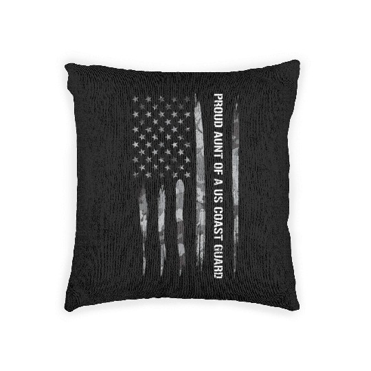 Proud Aunt Of A Us Coast Guard Woven Pillows