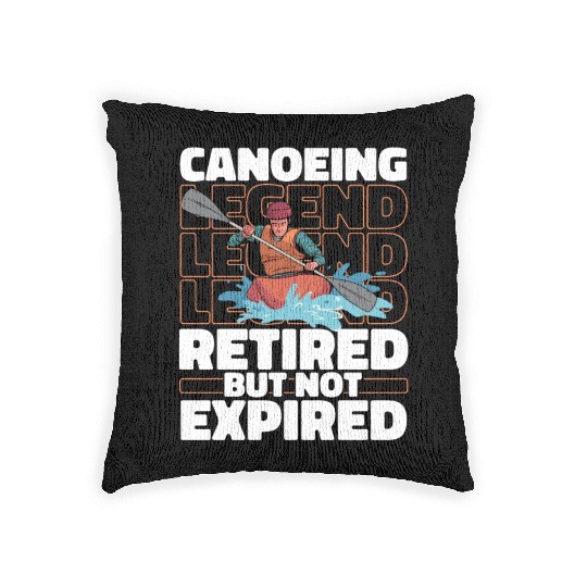 Canoe Canoeing Canoeist Retired Woven Pillows