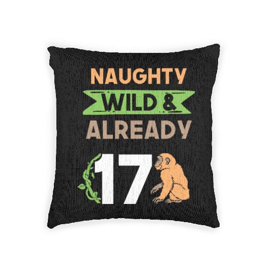 Gift 17 years birthday girl boy Ape Monkey Woven Pillows