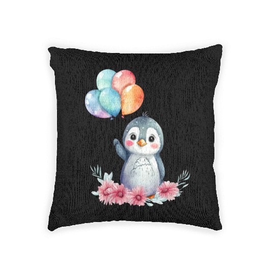 Penguin Animal Cute Antarctica Bird Zoo Winter Woven Pillows