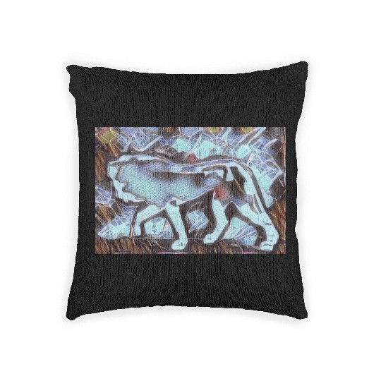 imageedit 6 4982544479 streetart lion Woven Pillows
