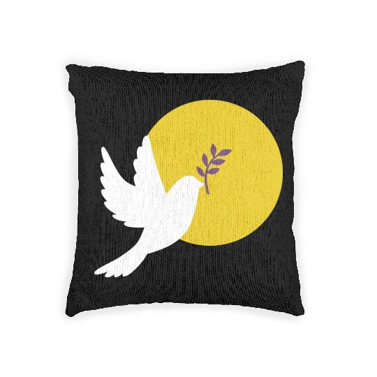 peace dove purple peace Ukraine Woven Pillows