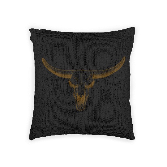 bull skull Woven Pillows