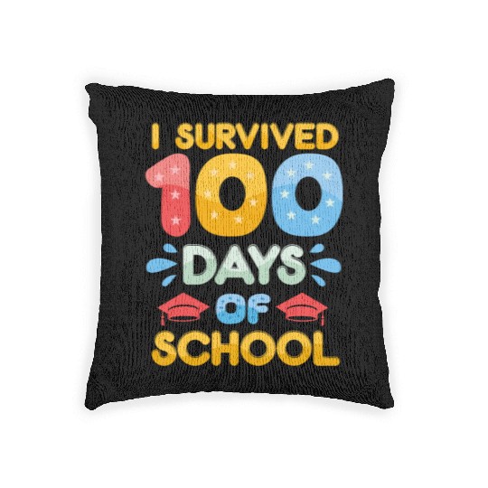 i survived 100 days of school Woven Pillows