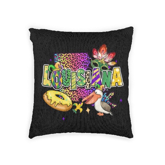 New Orleans Men Women Louisiana Mardi Gras Outfit Woven Pillows