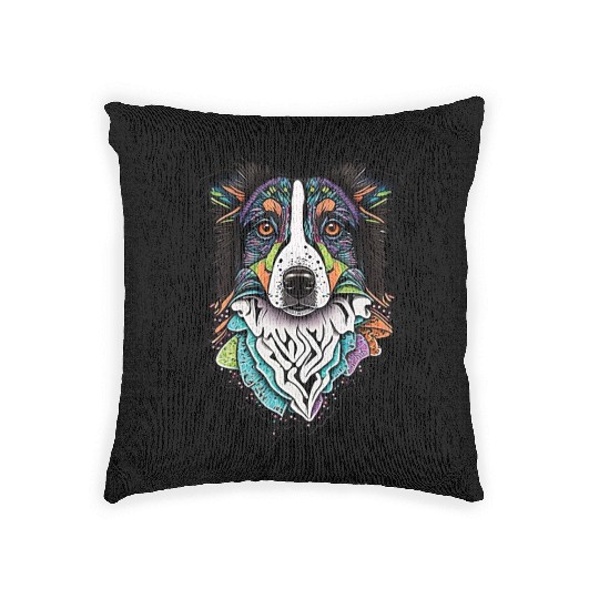 Border Collie Fantasy Dog Woven Pillows