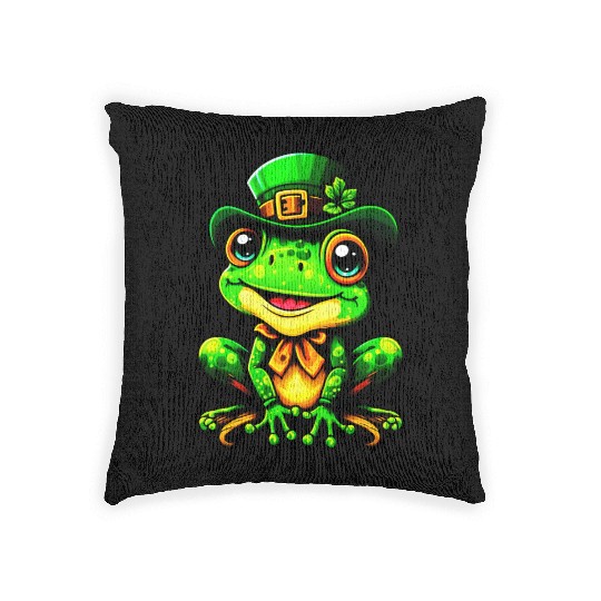 The Magical St. Patrick's Day Frog Woven Pillows
