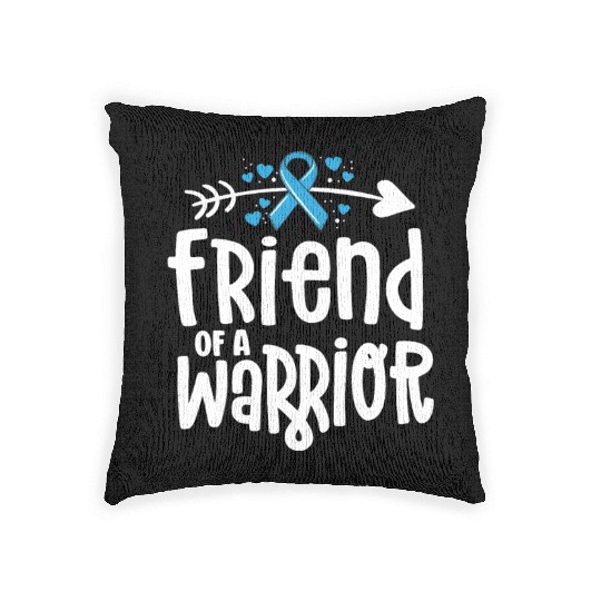 Friend Of A Warrior Support Team Prostate Cancer Woven Pillows