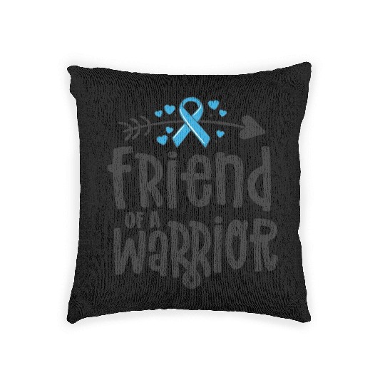 Friend Of A Warrior Support Team Prostate Cancer Woven Pillows