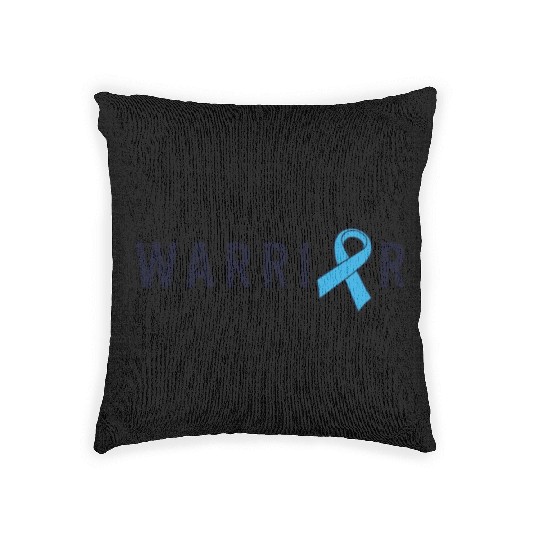 Prostate Cancer Warrior Light Blue Ribbon Dad Woven Pillows