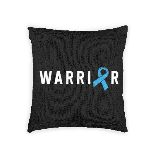 Prostate Cancer Warrior Light Blue Ribbon Dad Woven Pillows