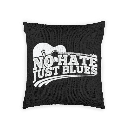 No hate just Blues Music Trumpet Woven Pillows