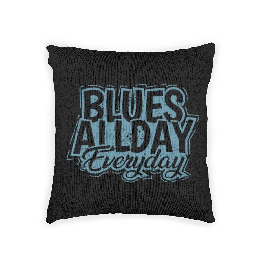 Blues all Day Everyday Music Trumpet Woven Pillows