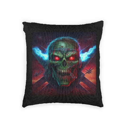 ZOMBIE IRON MAIDEN (version 14) Woven Pillows