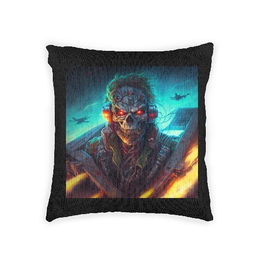 ZOMBIE IRON MAIDEN (version 13) Woven Pillows