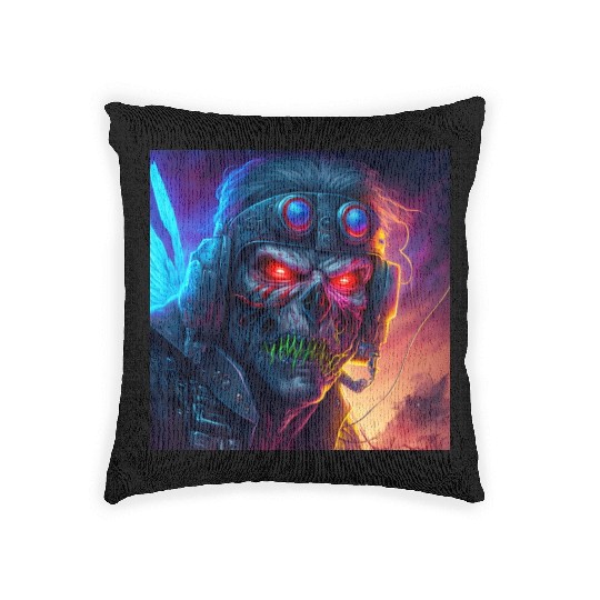 ZOMBIE IRON MAIDEN (version 9) Woven Pillows