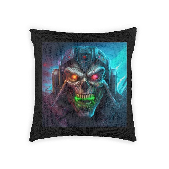 ZOMBIE IRON MAIDEN (version 8) Woven Pillows