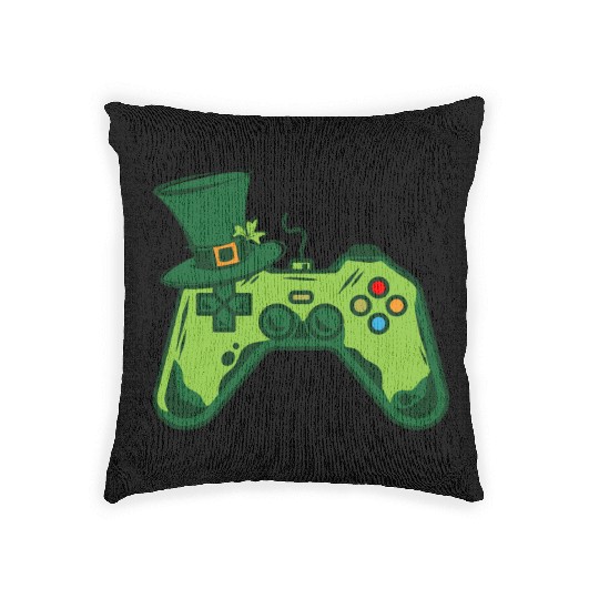 St Patricks Day Boys Men Controller Gaming Gamer Woven Pillows