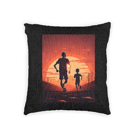 Running Exercise for Fitness Enthusiasts Father Woven Pillows