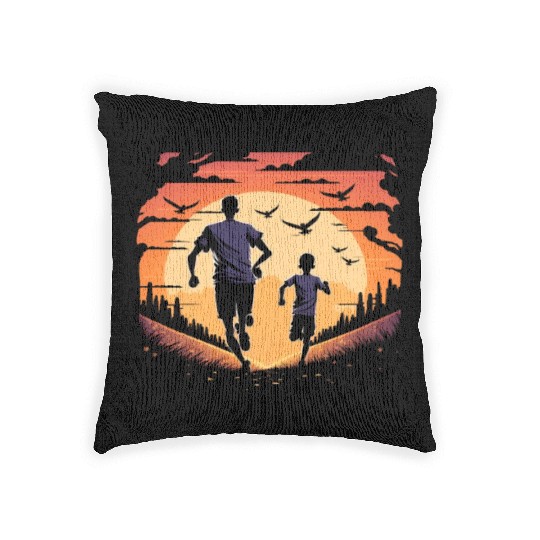 Running Exercise for Fitness Enthusiasts Father Woven Pillows