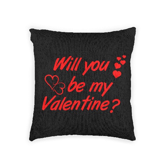 Will you be my Valentine Vector Woven Pillows Design
