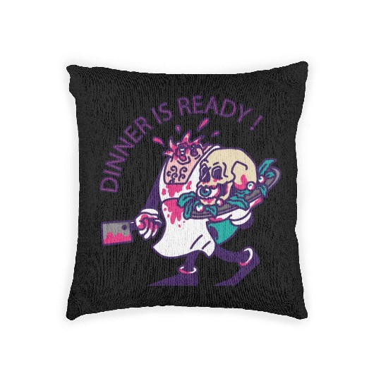 Dinner is ready zombie cooking Dinner is ready zom Woven Pillows
