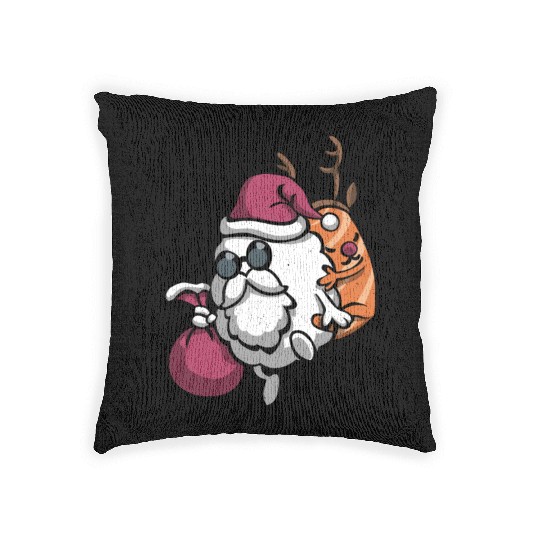 Sushi Santa - Christmas Santa Claus Woven Pillows