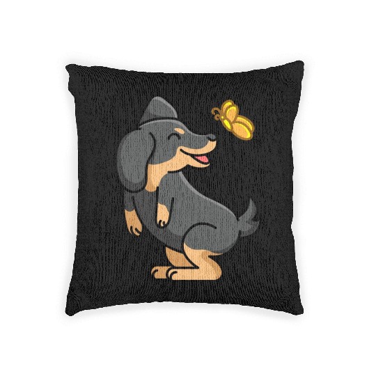 dogs make me happy Woven Pillows