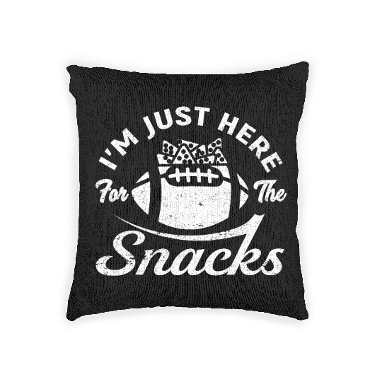 I'm Just Here For The Snacks Funny Fantasy Footbal Woven Pillows