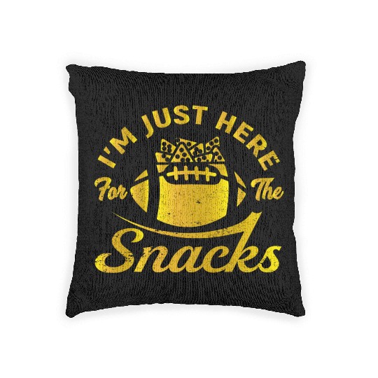 I'm Just Here For The Snacks Funny Fantasy Footbal Woven Pillows