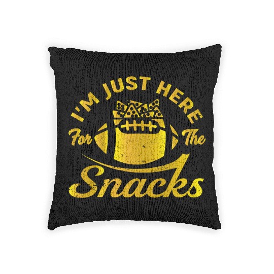 I'm Just Here For The Snacks Funny Fantasy Footbal Woven Pillows