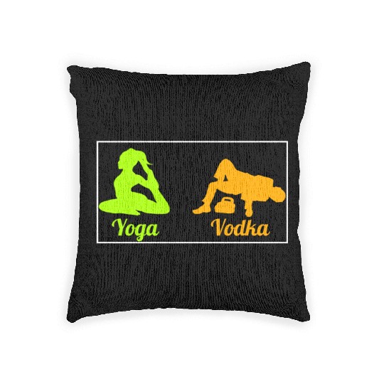 Difference Between Yoga And Vodka St Patricks Day Woven Pillows