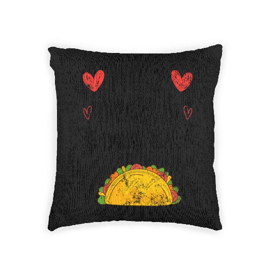 Vintage I Love Tacos Groovy Tacos Are My Valentine Woven Pillows