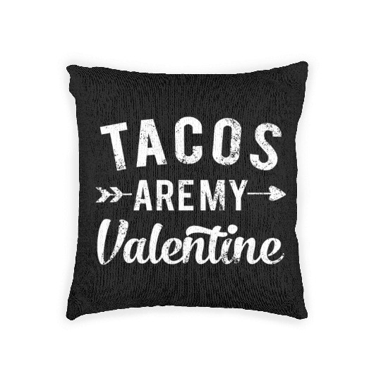 Vintage Tacos Are My Valentine, I Heart Taco Lover Woven Pillows