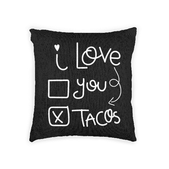 I Love Taco, I Heart Taco Valentines Day Woven Pillows